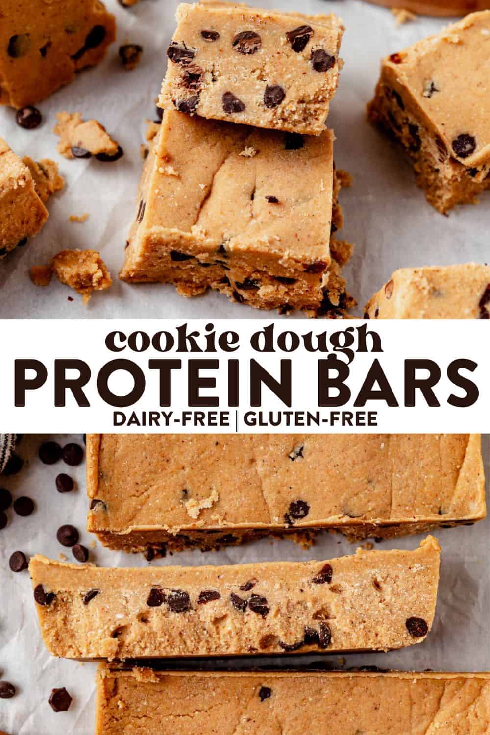 No Bake Chocolate Chip Cookie Dough Protein Bars