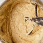 gluten free banana cake batter in a mixing bowl