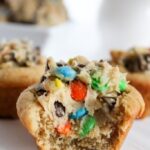 monster cookie cup with a bite taken out