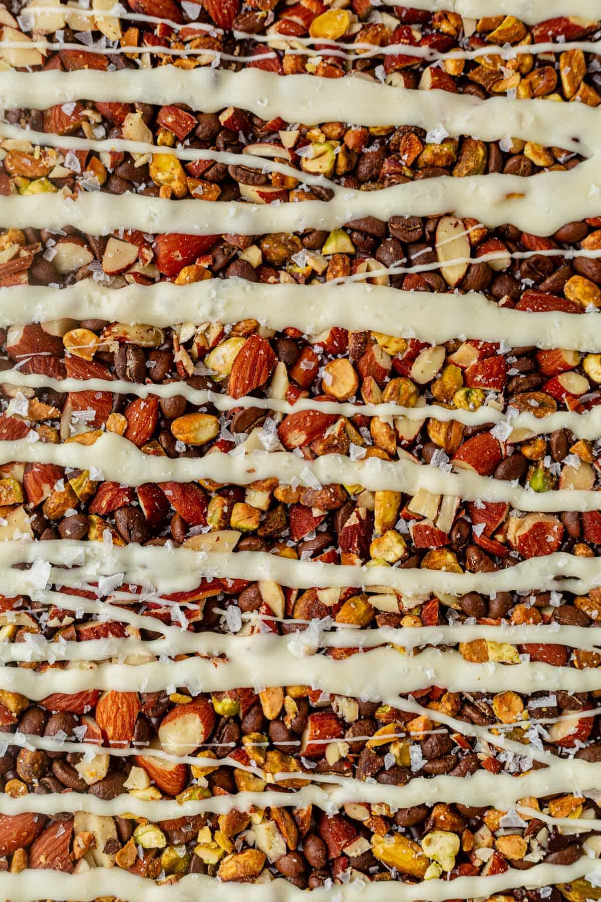 coffee bark with almonds and pistachios
