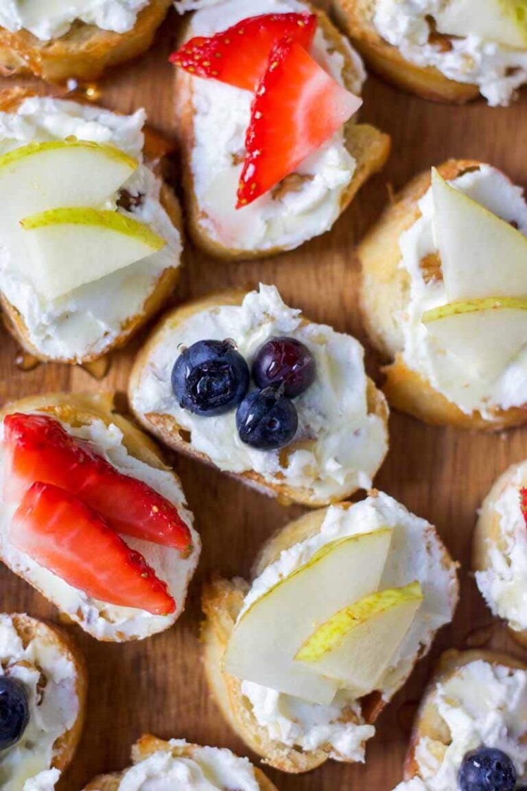 Fresh Fruit Crostini with Goat Cheese, Walnuts and Honey What Molly Made