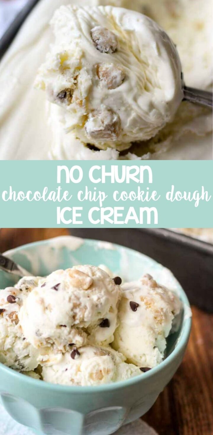 No Churn Chocolate Chip Cookie Dough Ice Cream - What Molly Made