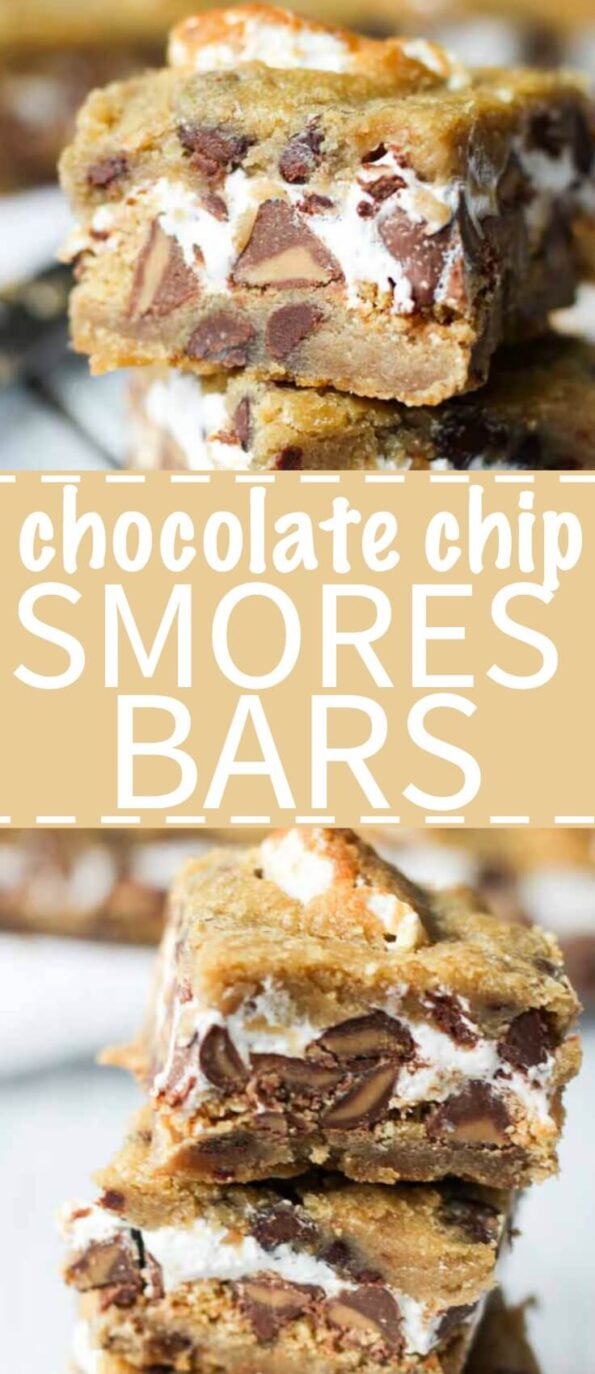 Chocolate Chip Cookie S'mores Bars - What Molly Made