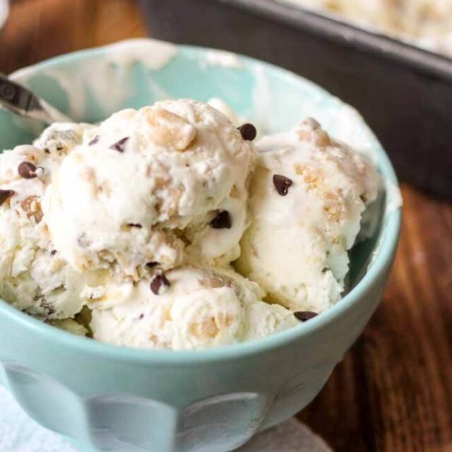 No Churn Chocolate Chip Cookie Dough Ice Cream - What Molly Made