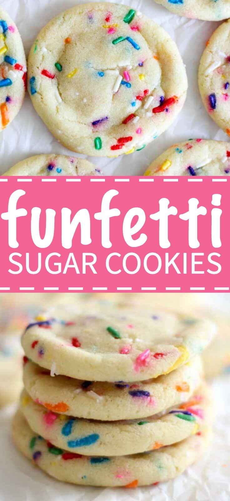 Sprinkles make everything (and life) better. These funfetti sugar cookies are a sprinkle dream come true. They taste just like your favorite Funfetti cake mix in cookie form.