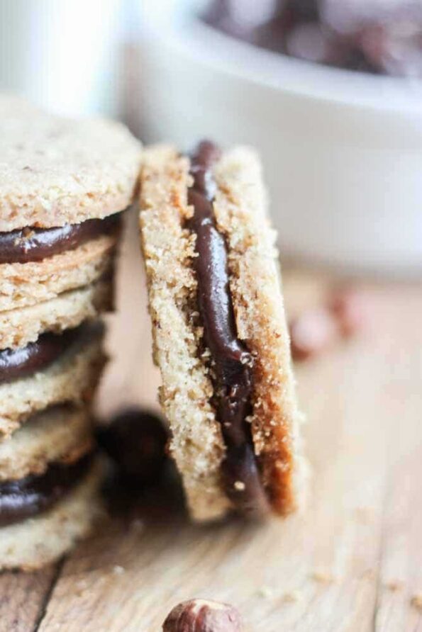 Hazelnut Shortbread Sandwiches with Nutella Ganache What Molly Made