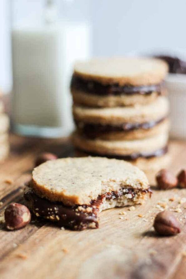 Hazelnut Shortbread Sandwiches with Nutella Ganache What Molly Made