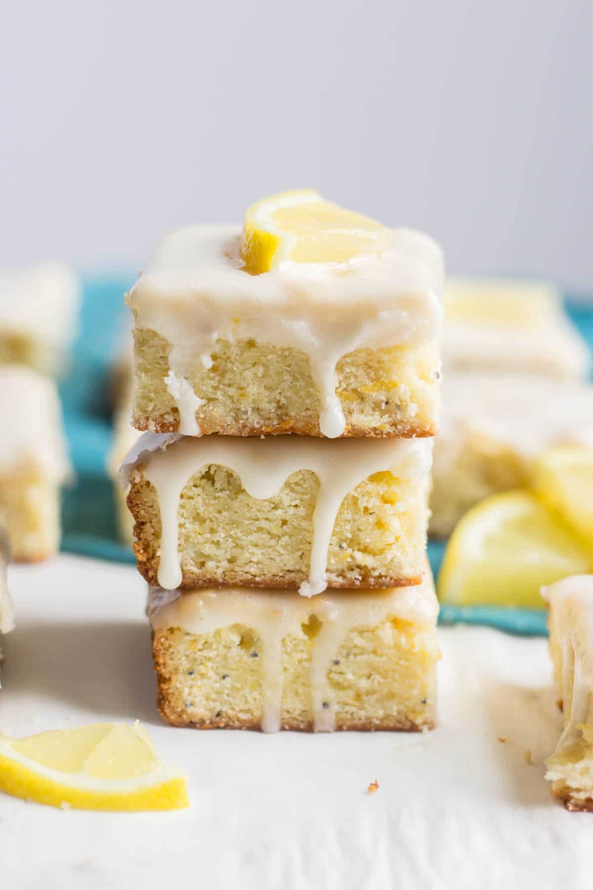 These glazed lemon poppy seed bars are a zingy lemon dessert! These bars are easy to make and are packed with some serious spring flavor. The lemon glaze will leave you wanting more.