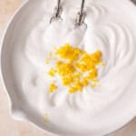 lemon zest on top of whipped egg whites
