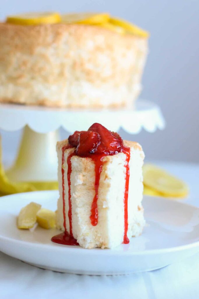 Lemon Angel Food Cake with Strawberry Compote What Molly Made