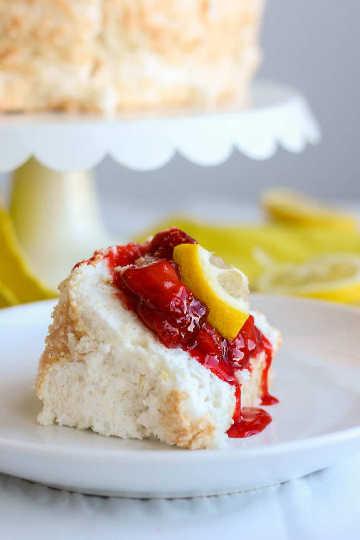 Angel Food Cake with Three-Berry Compote Recipe