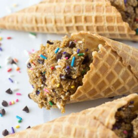 This healthy funfetti protein cookie dough is an easy snack recipe to fuel you up and keep you full. This healthy recipe is made with raw, natural ingredients and filled with flavor and protein.
