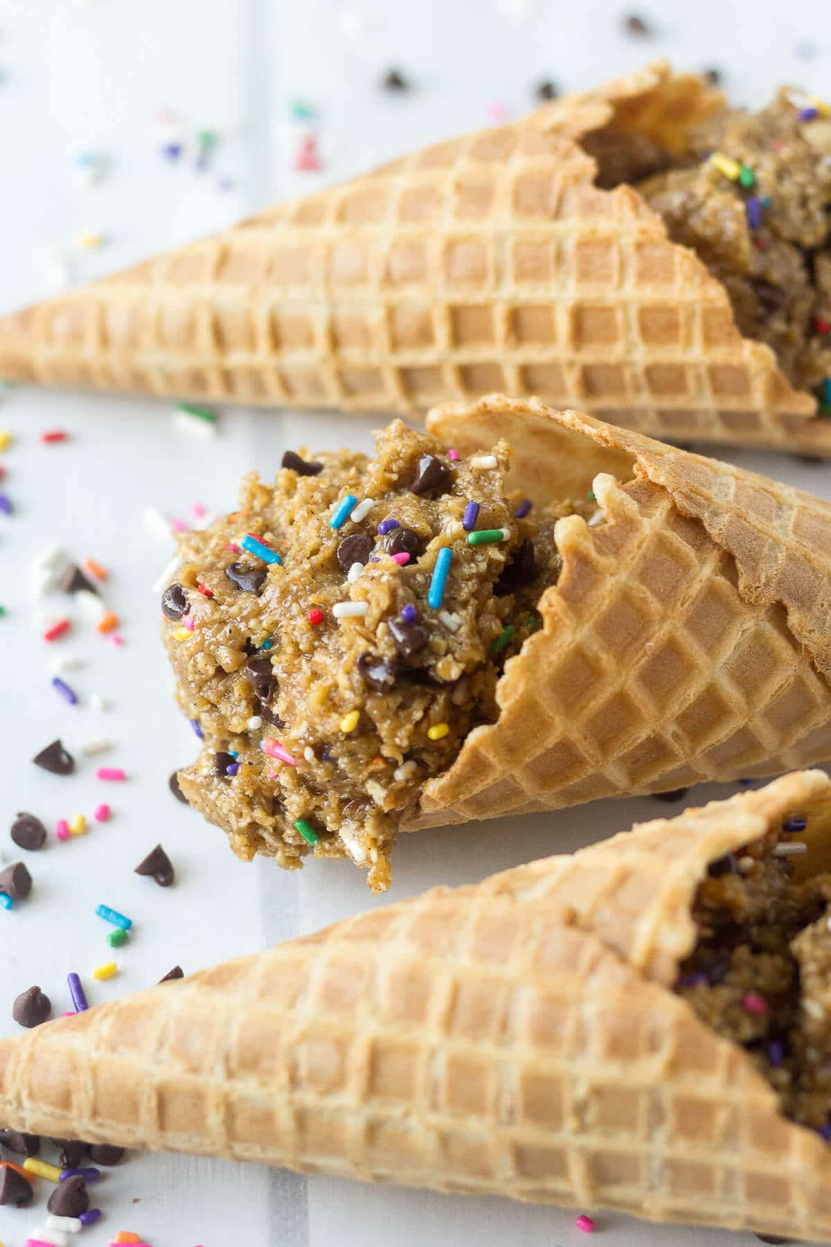 This healthy funfetti protein cookie dough is an easy snack recipe to fuel you up and keep you full. This healthy recipe is made with raw, natural ingredients and filled with flavor and protein.