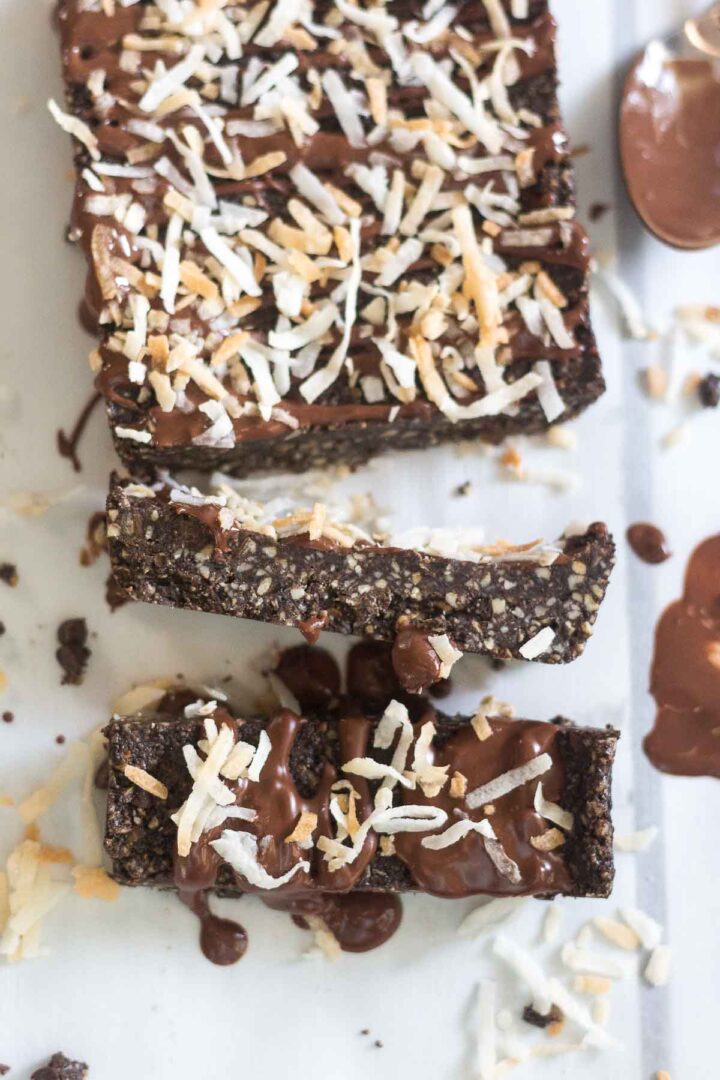 Dark Chocolate Coconut Protein Bars | What Molly Made