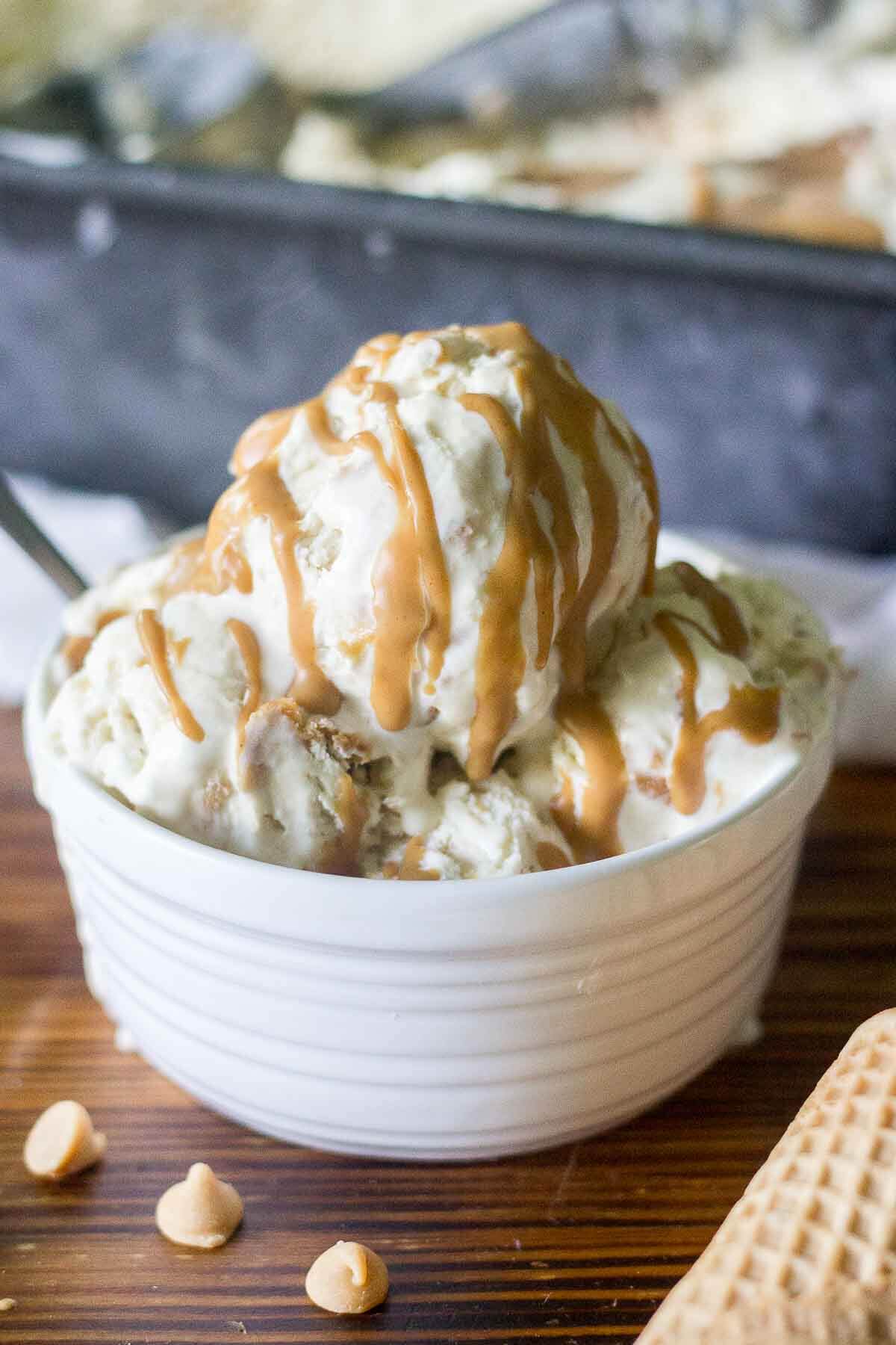 Is there every a wrong time for no churn peanut butter ice cream? It's always smooth, creamy and swirled with real peanut butter. You should make this ice cream all summer long.