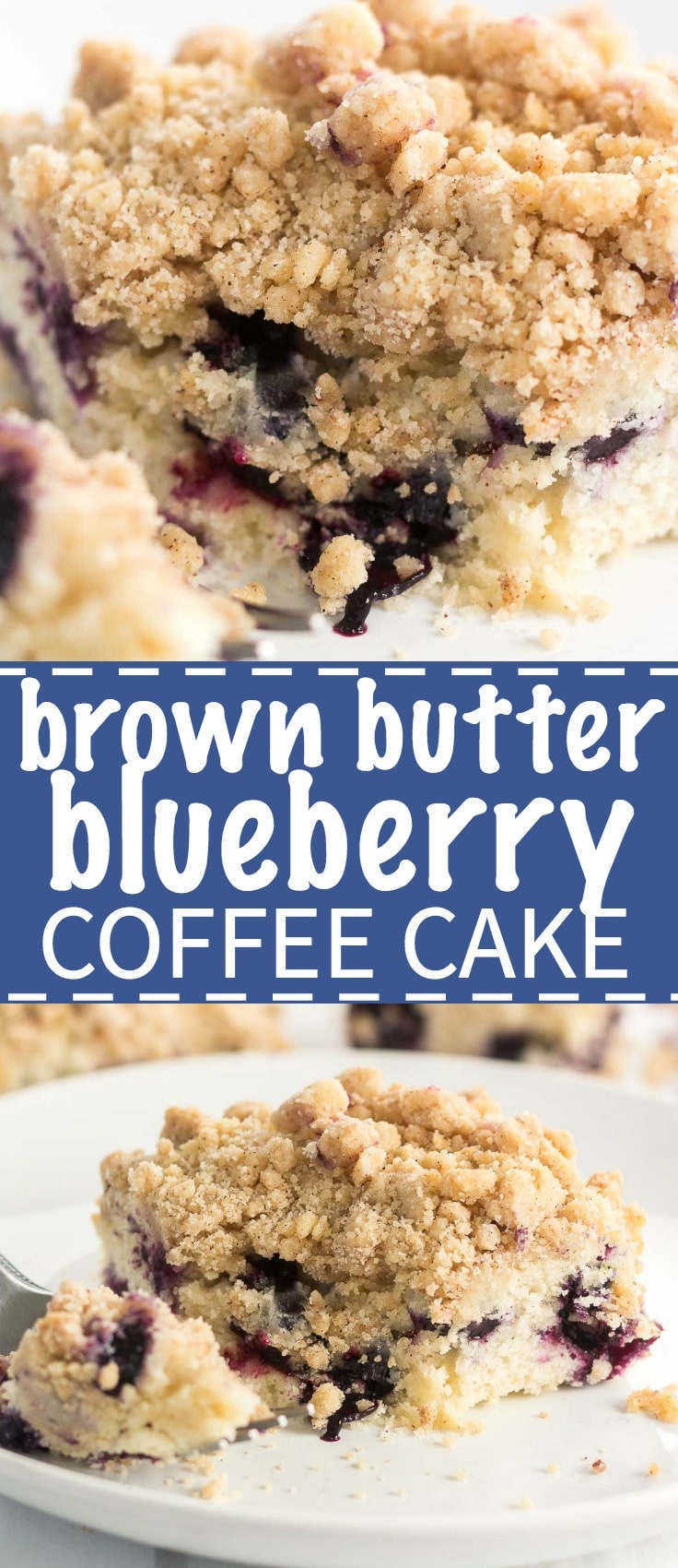 Brown Butter Blueberry Coffee Cake is what what breakfast dreams are made of. The cake itself is moist and flavorful, bursting with blueberries and it's topped with a cinnamon crumble for extra texture and flavor. When you're debating what special breakfast to make for a weekend brunch or holiday celebration, look no further.