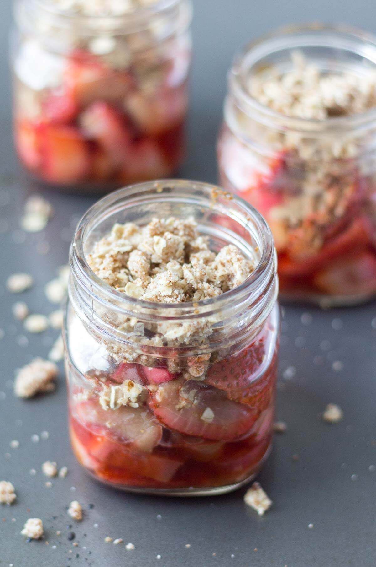 You will love this strawberry rhubarb crisp for all it's summertime flavor, but you will also love that it's vegan and gluten free and has no refined sugar!