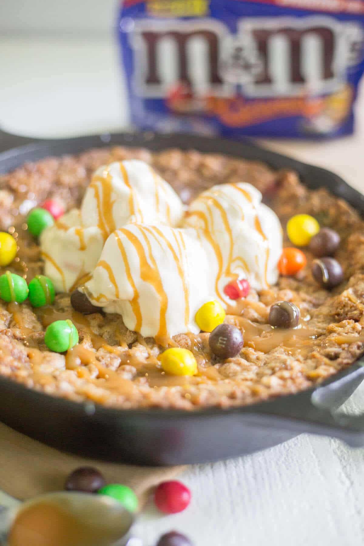 Caramel Apple Cast Iron Skillet Cookie - What Molly Made