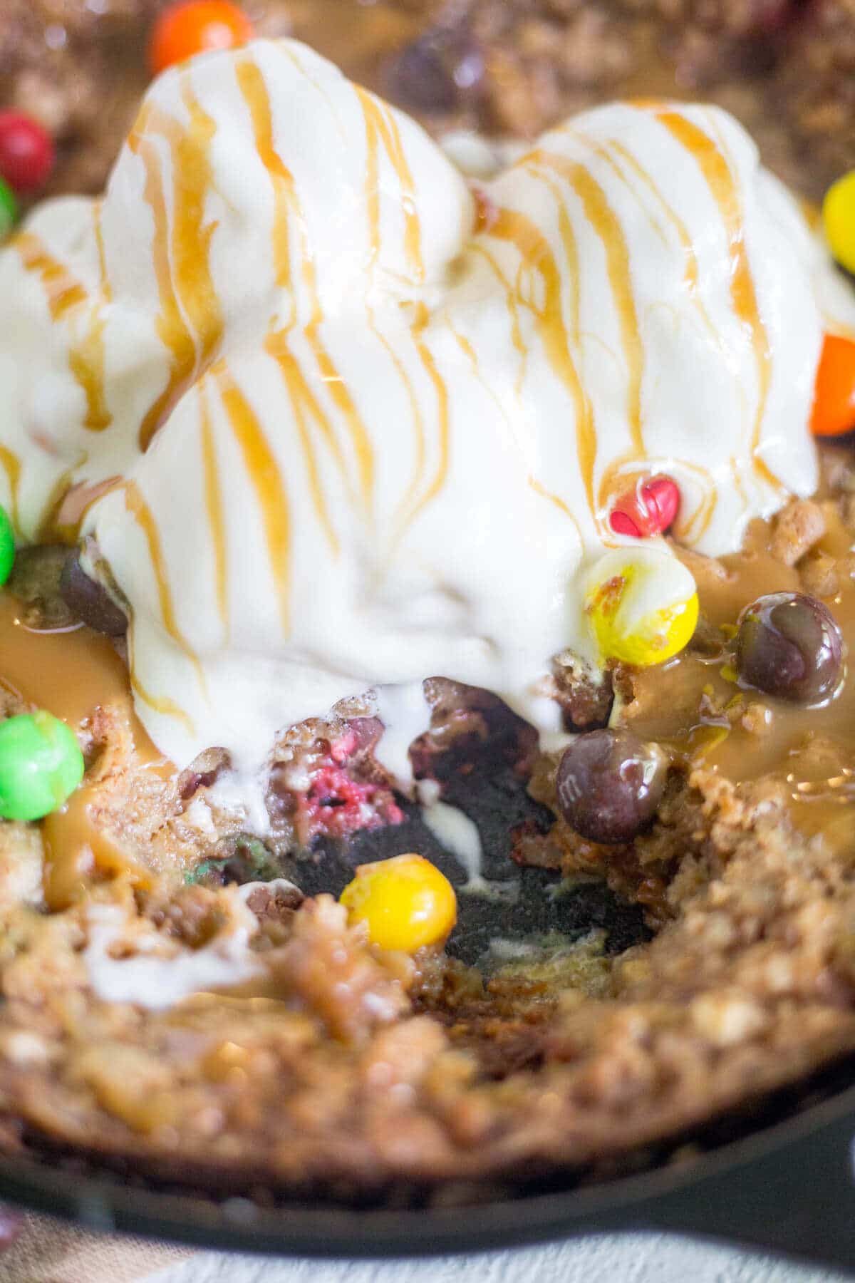 Caramel Apple Cast Iron Skillet Cookie - What Molly Made