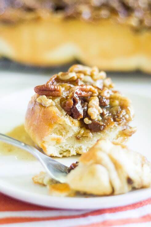 Maple pecan sticky buns are sweet, soft and filled with fall flavors. They're easy to make ahead of time and they will definitely impress all your family and guests. 