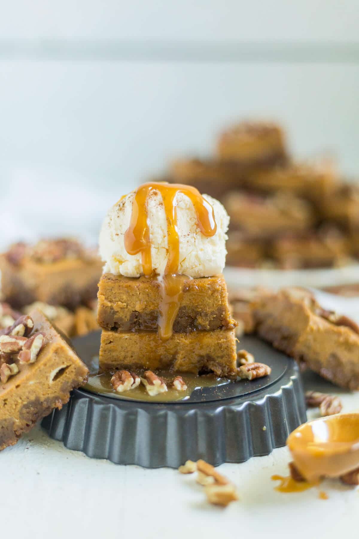 Pumpkin Pie Bars Made With Pie Crust