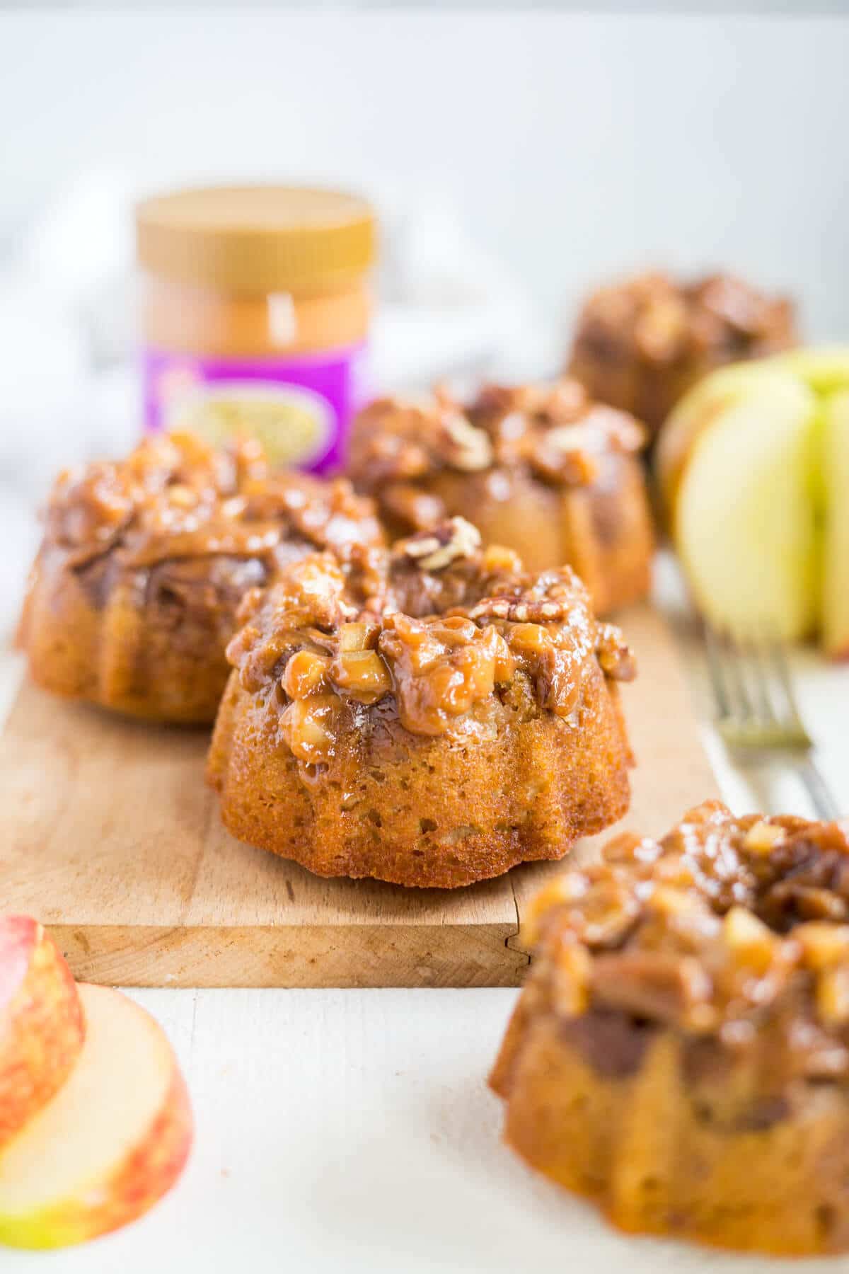 This paleo caramel apple cake is a healthy, gluten free dessert recipe made for Thanksgiving. It's filled with fall flavors and perfect for family and friends that want to stay healthy during the holiday season.