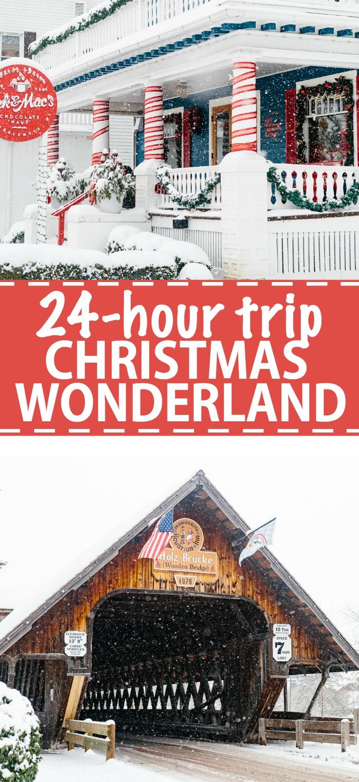 This 24-hour trip to Frankenmuth will give you a full Christmas wonderland experience. It's the perfect day trip with family or friends. You'll get snow, old school carriage rides, comfort food and homemade candy. This weekend getaway does not disappoint.