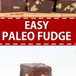 This easy paleo fudge comes together in a few minutes! It's made with coconut oil, coconut milk, honey and cocoa powder so it's dairy free, grain free and refined sugar free, making them a delicious paleo dessert!