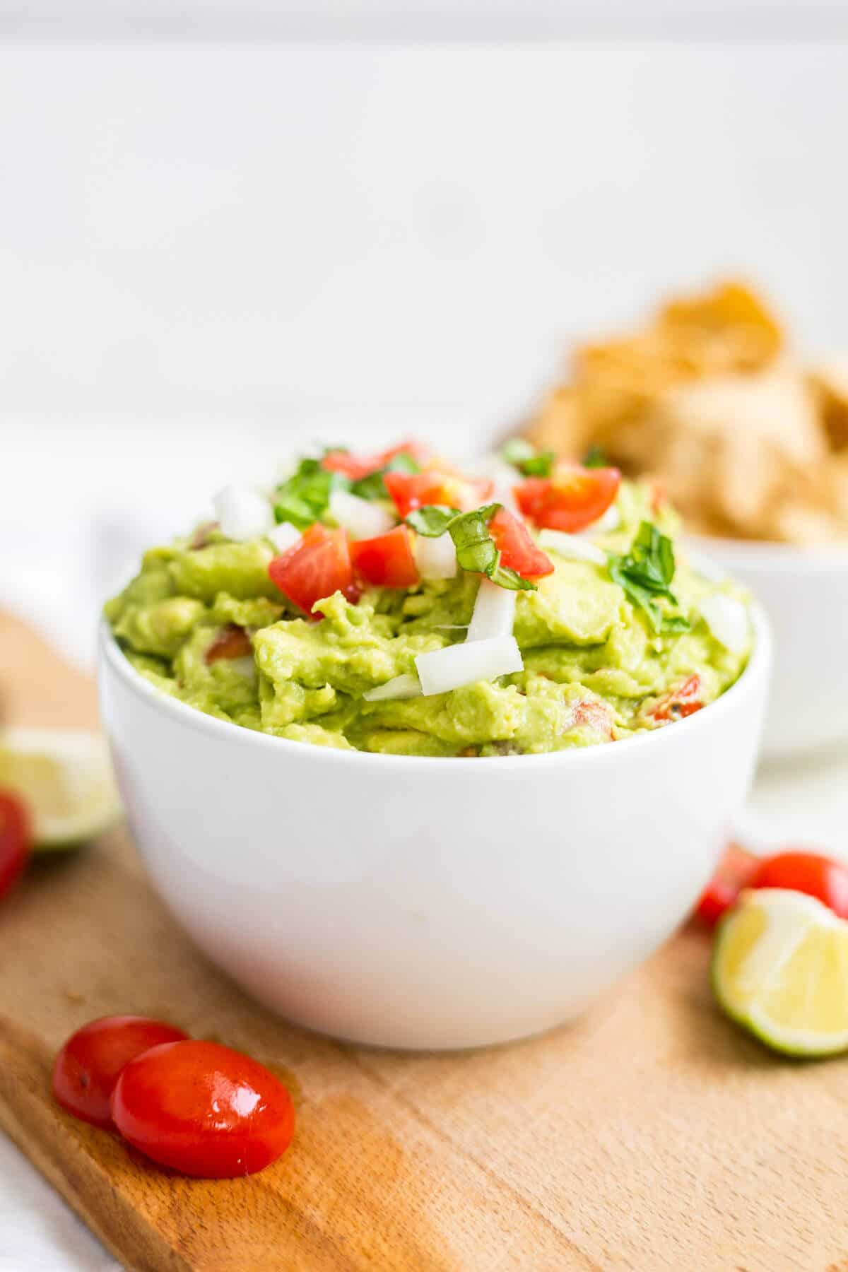 homemade guacamole with chips