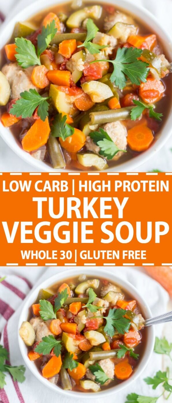 Turkey Vegetable Low Carb Soup | What Molly Made