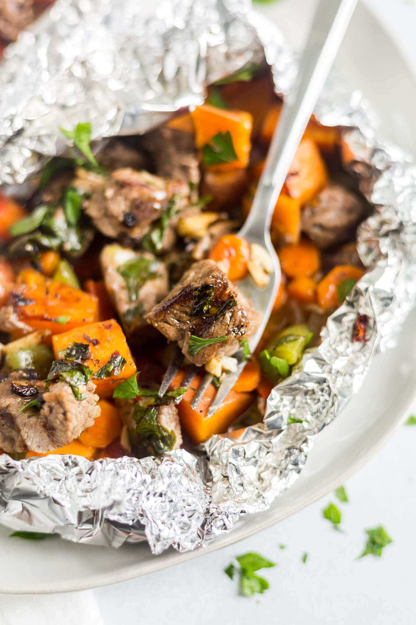 steak and potato foil packets