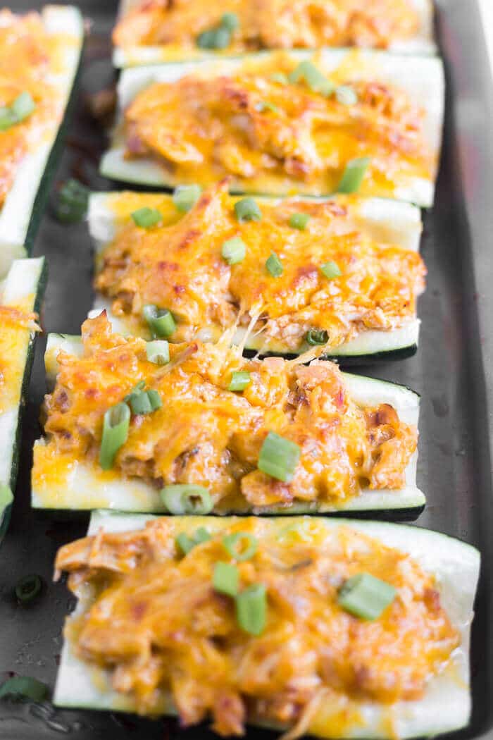 Buffalo Chicken Stuffed Zucchini Boats What Molly Made