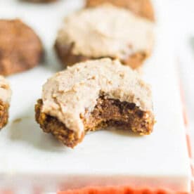 paleo pumpkin cookie on a marble serving tray