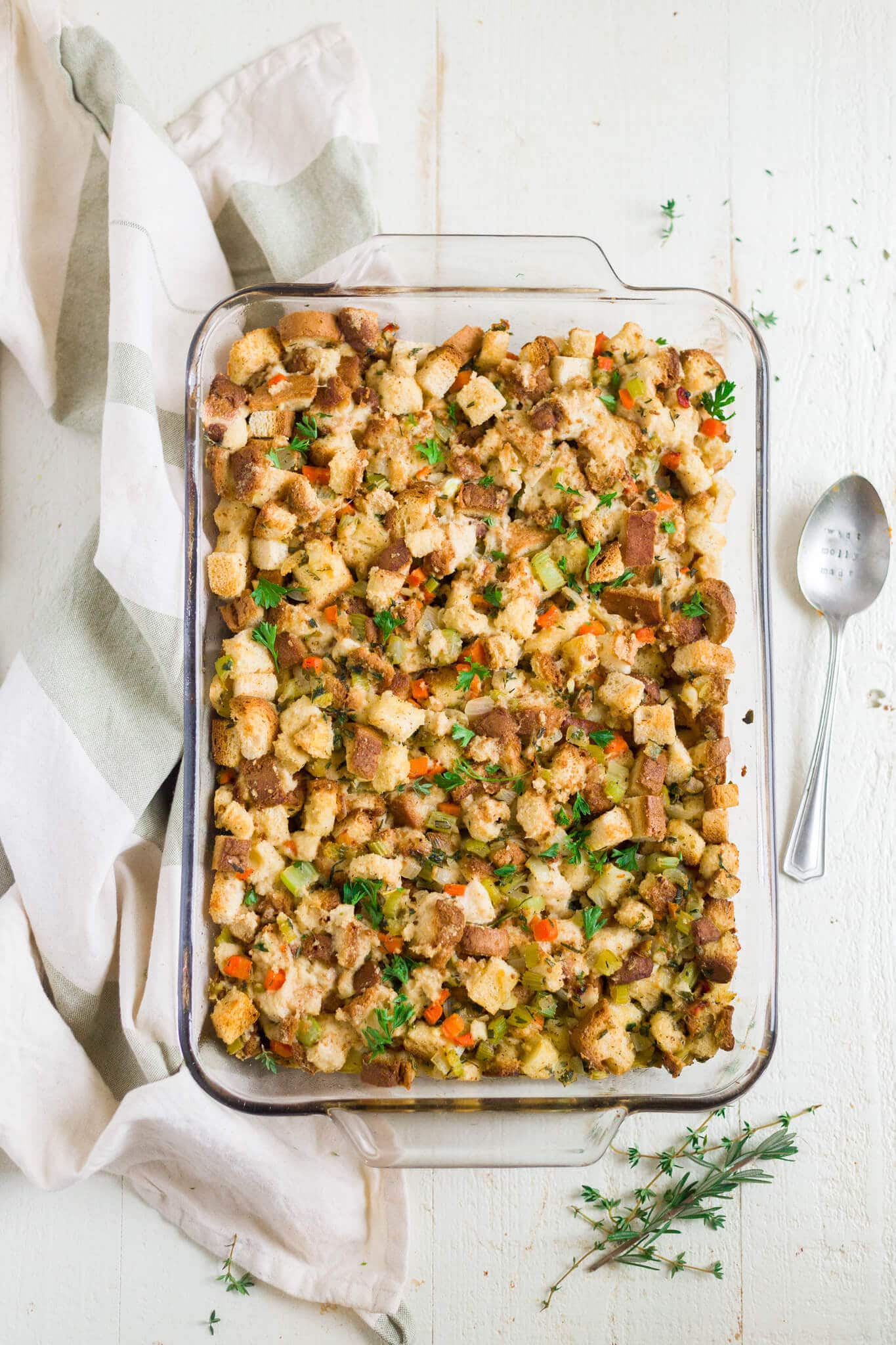 gluten free stuffing recipe in a 9x13 pan