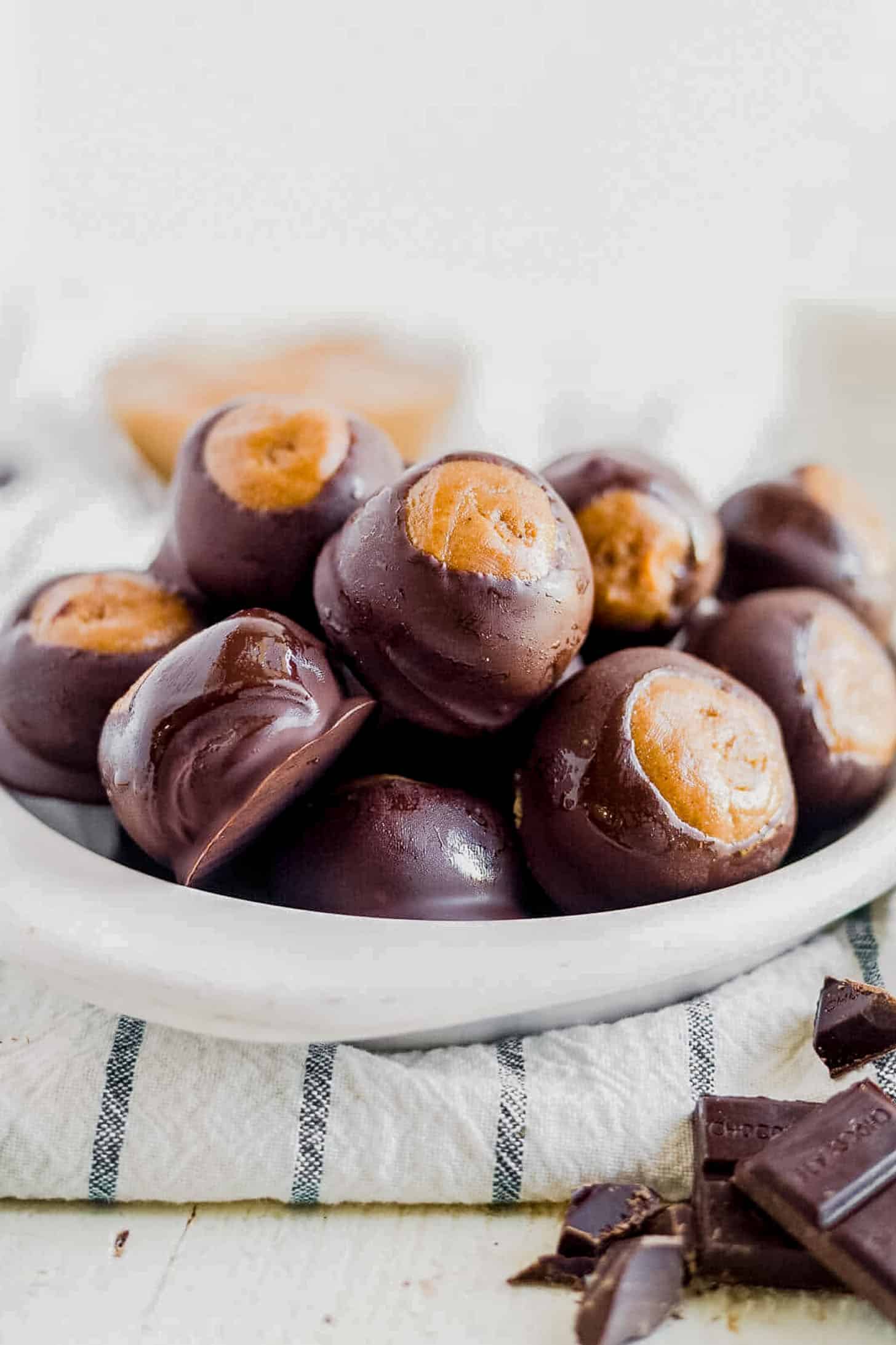 a tray of healthy buckeyes