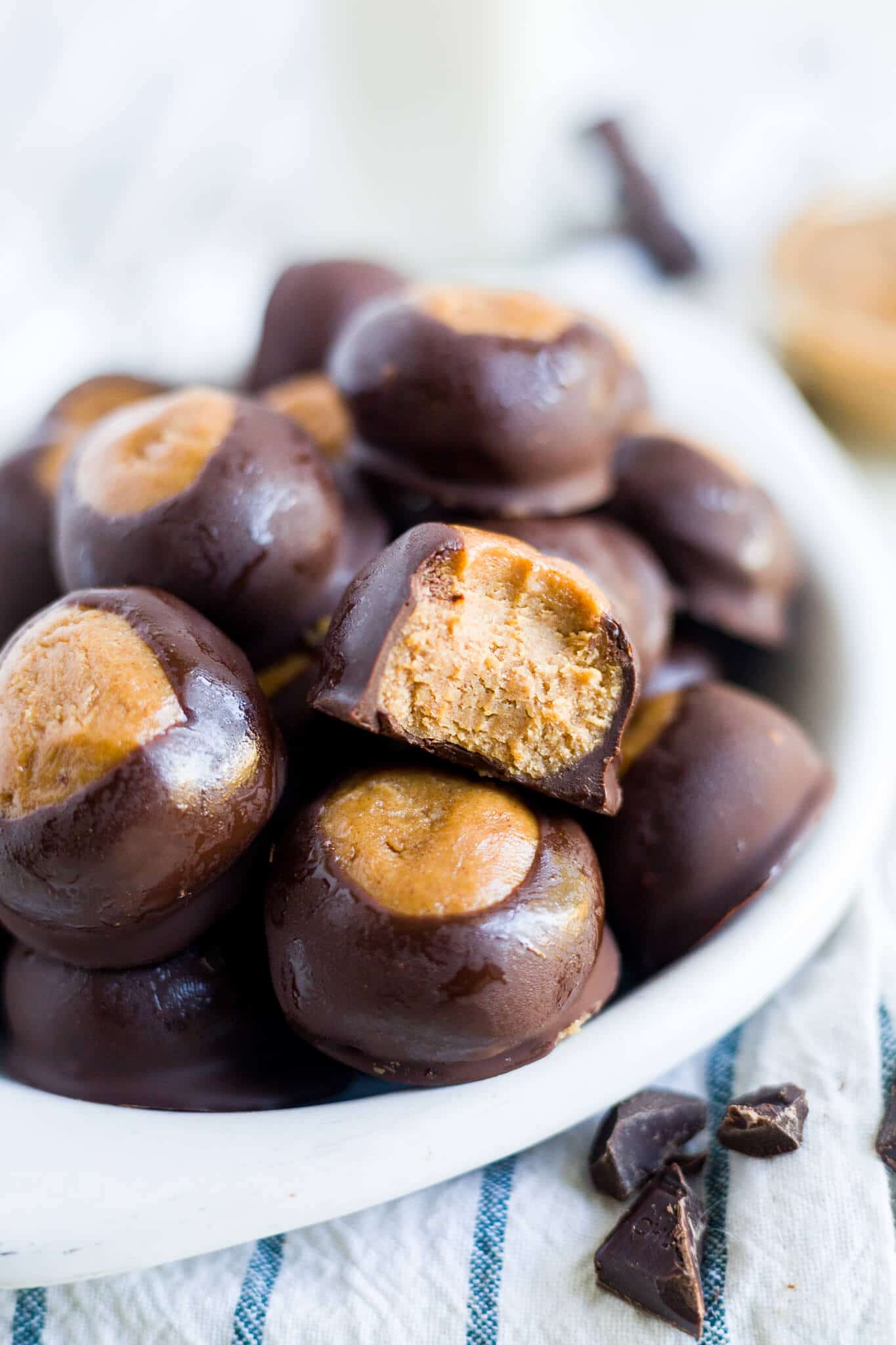 healthy buckeyes stacked on a plate