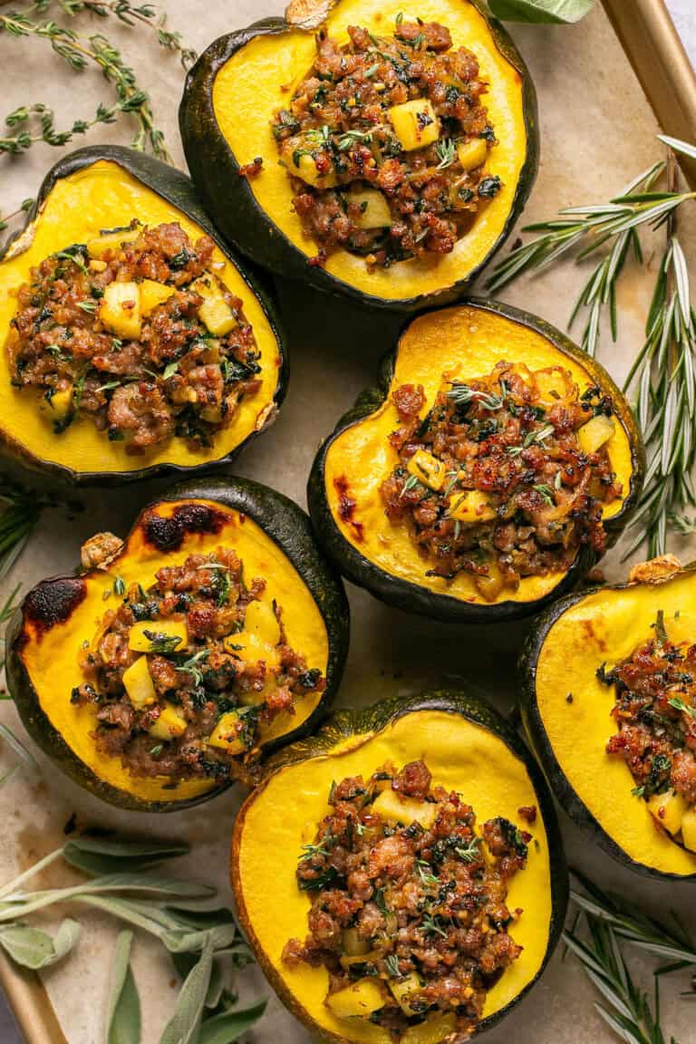 Sausage Stuffed Acorn Squash 