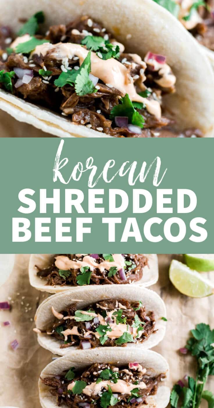 korean shredded beef tacos