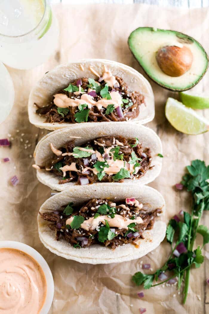 shredded beef tacos