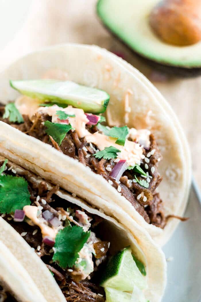 slow cooker shredded beef tacos