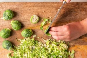 how to shred brussels sprouts with a knife