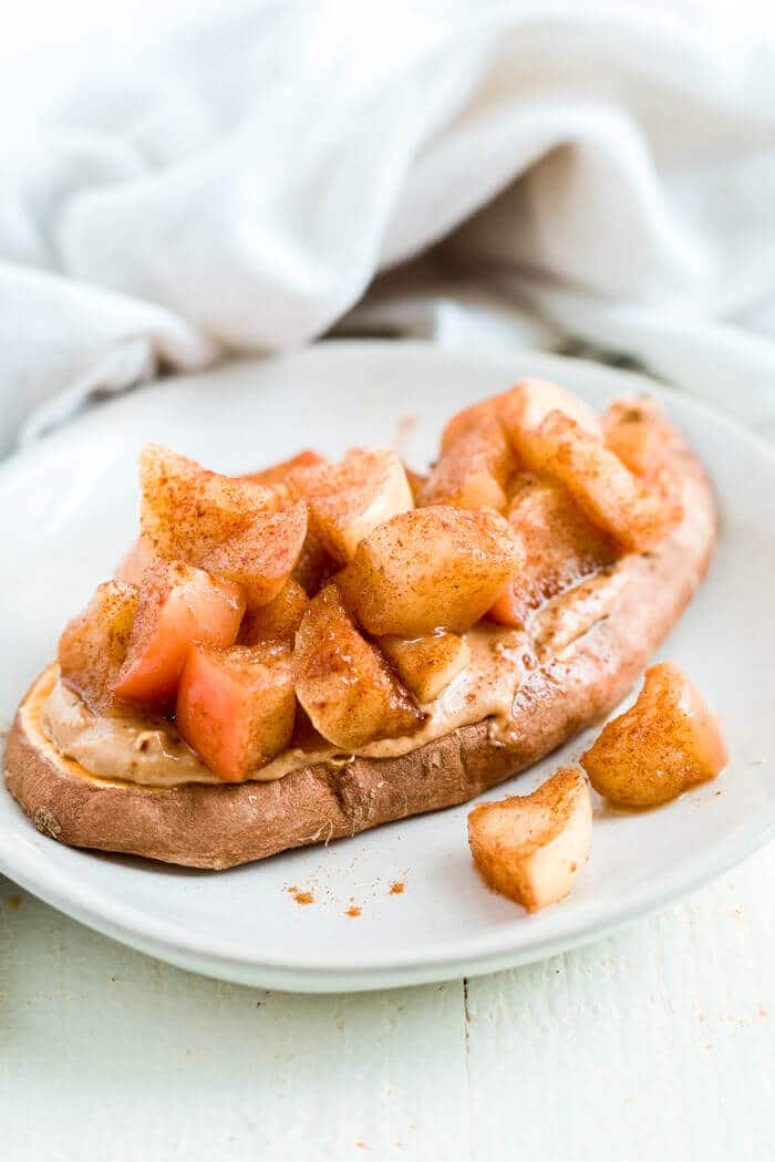 toaster sweet potato slices with caramelized apples