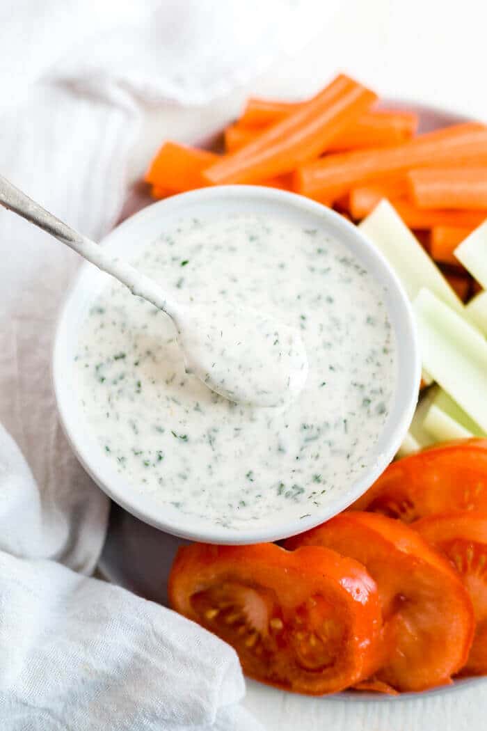 whole30 ranch dressing recipe with fresh veggies