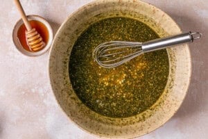 greek seasoning and olive oil mixed in a bowl