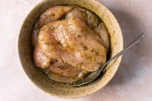 Chicken breasts coated in Greek seasoning