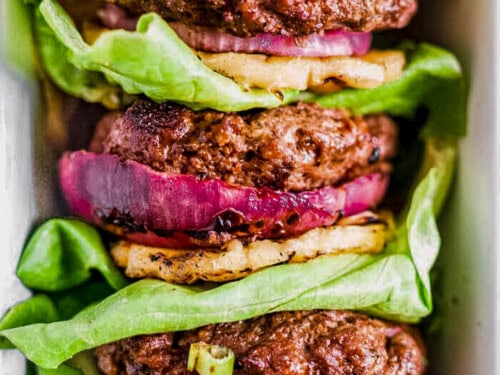 Hawaiian Teriyaki Burger Recipe (with Grilled Pineapple)