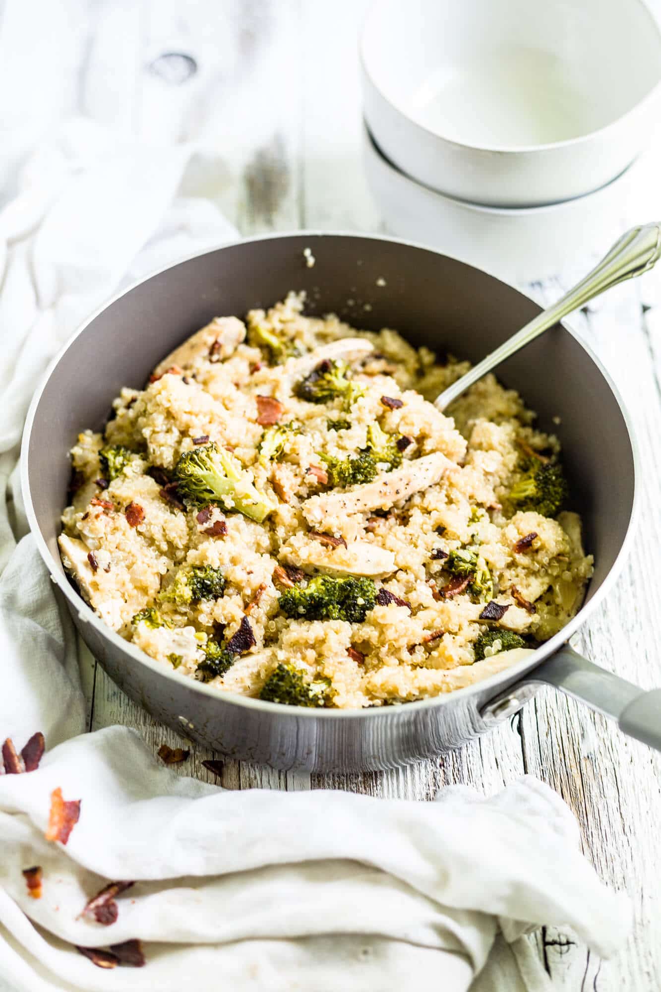 creamy chicken broccoli quinoa casserole