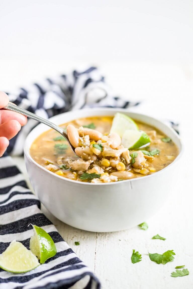 Crockpot Healthy White Chicken Chili | What Molly Made