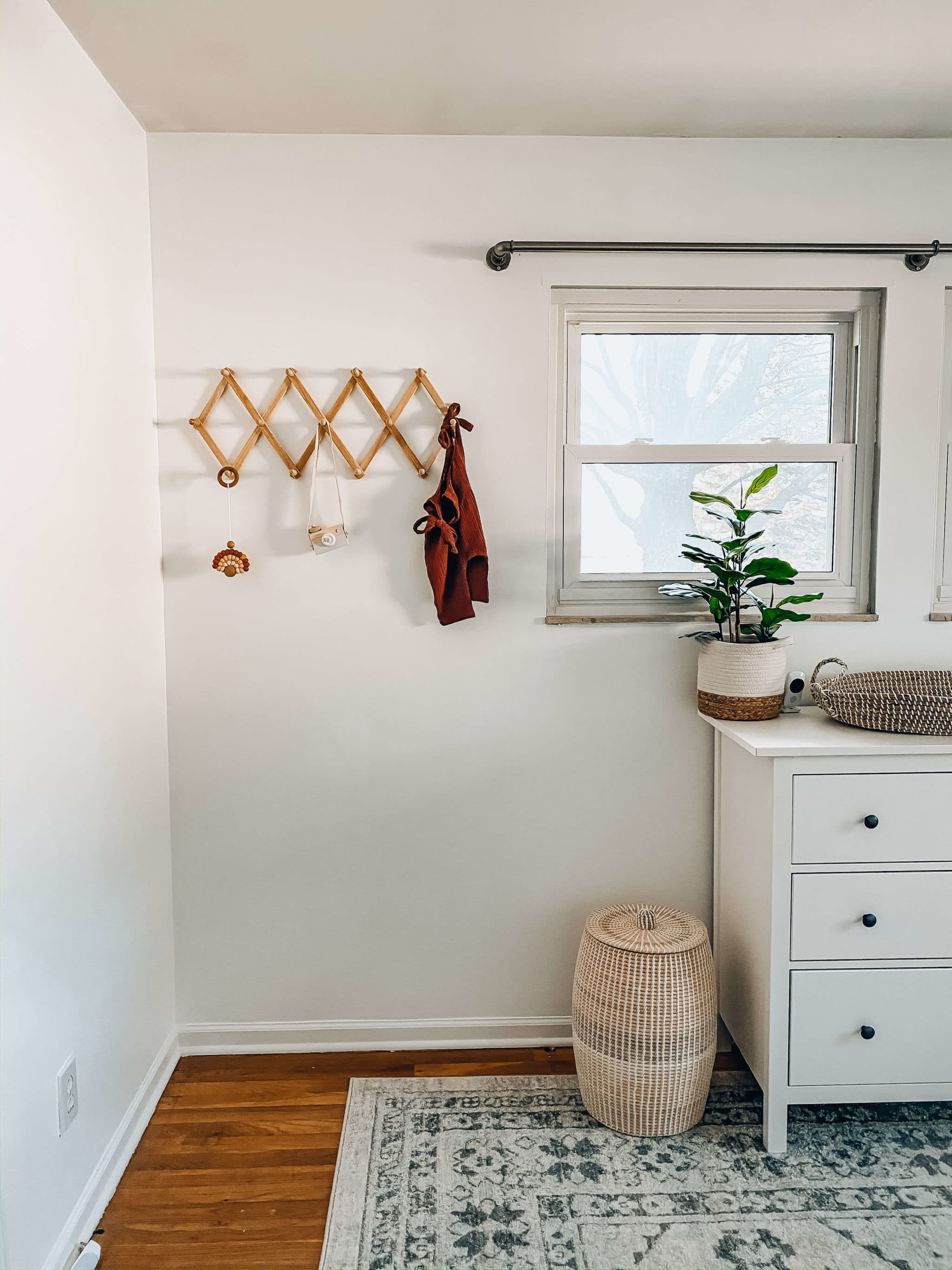 coffee rack on wall for boho nursery