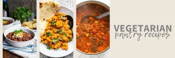 vegetarian meals made with simple pantry ingredients